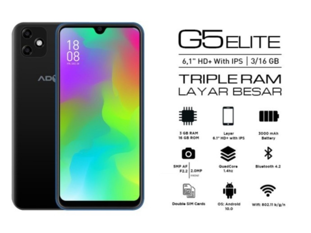 Spesifikasi dan Fitur Handphone Advan G5 Elite Terbaru